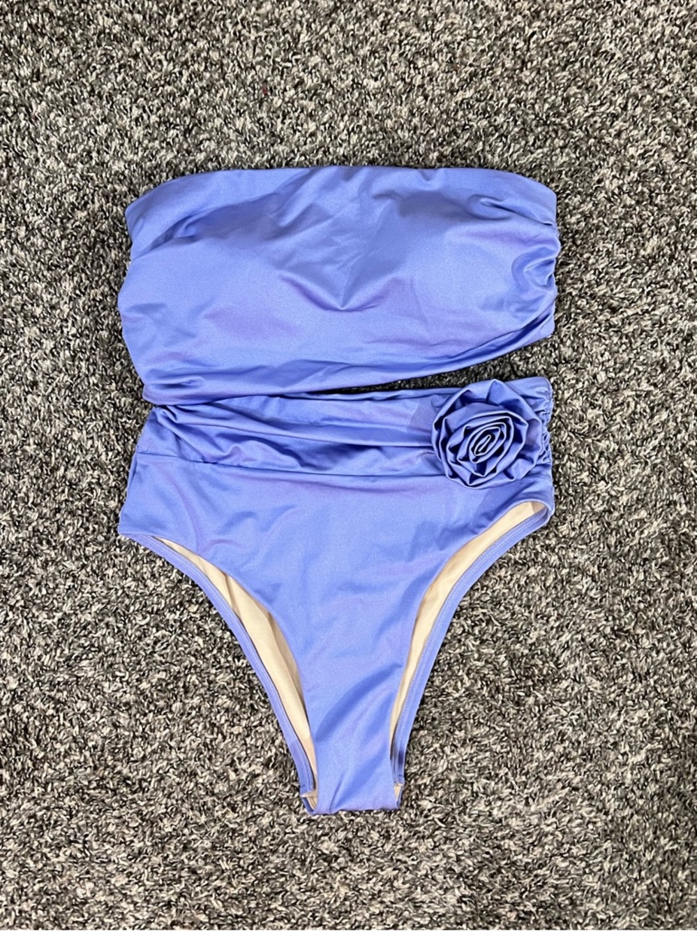 Swimsuits For All Lavender Cut-out Strapless One-Piece Swimsuit Beach Resort